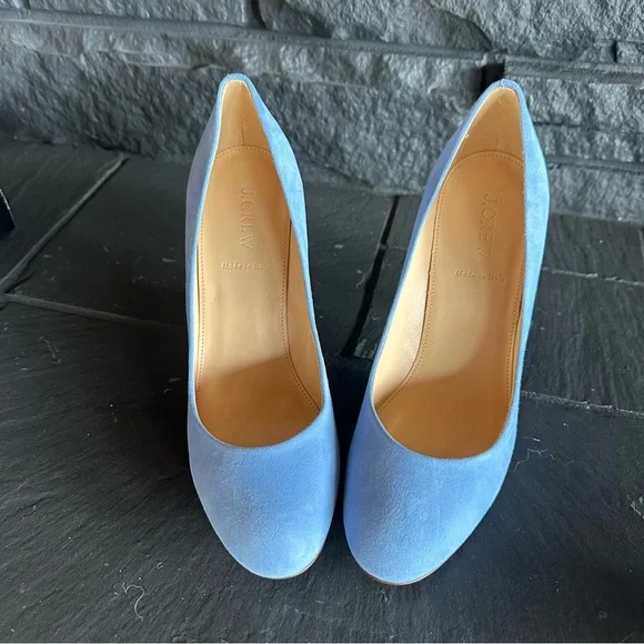 J. Crew Light Blue Suede Heels - Picture 3 of 6
